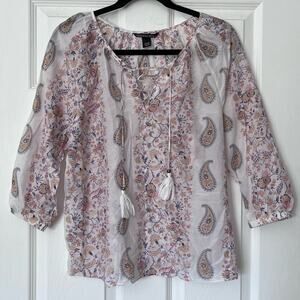 Victoria's Secret Paisley Print Peasant Blouse - Size XS